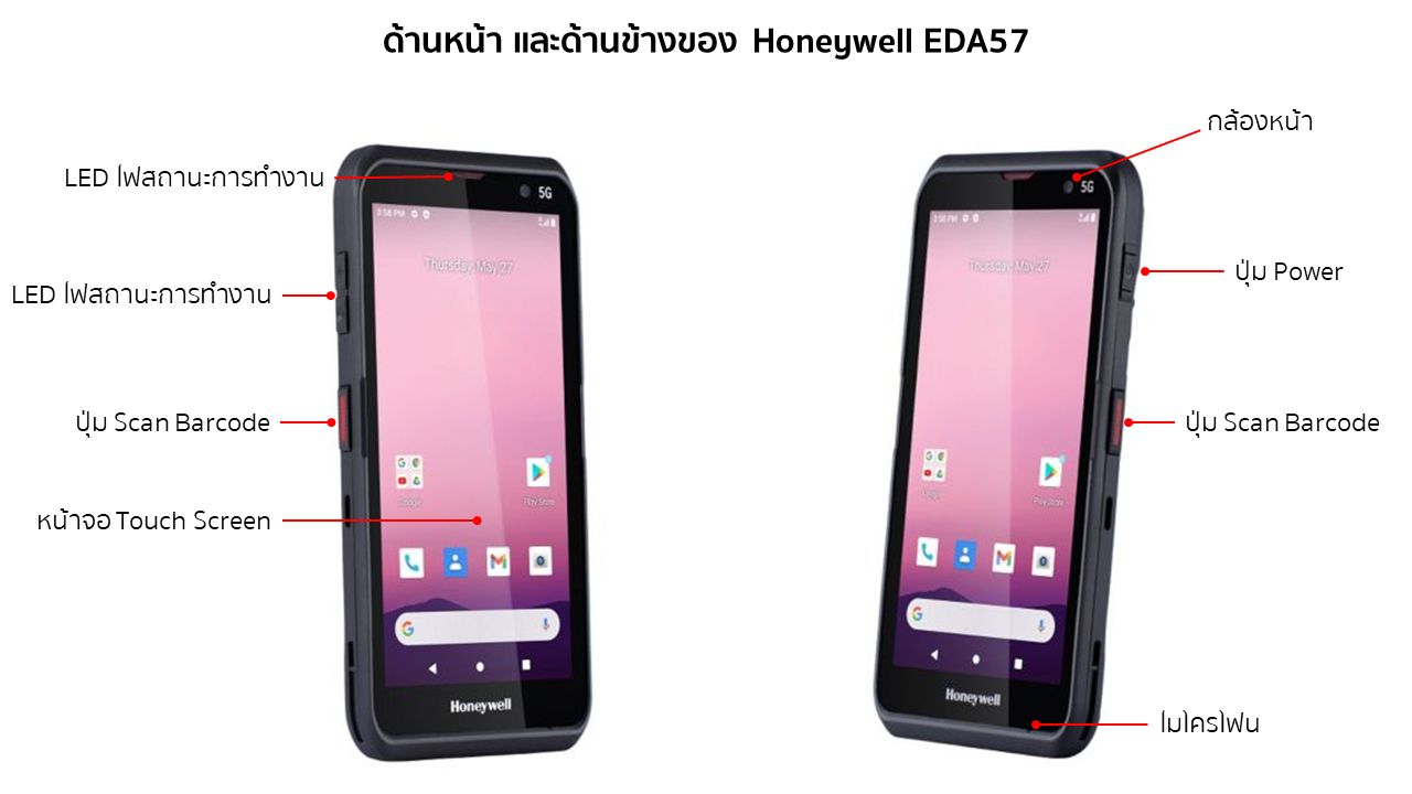 ขายถูก HONEYWELL EDA57 Mobile Computer 5G, Android, 5.5" อ่านบาร์โค้ดมือถือ,คอมพิวเตอร์พกพา ประกันศูนย์