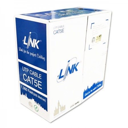 ขายถูก LINK US-9015LSZH CAT5E Indoor UTP Enhanced Cable, Bandwidth 350MHz, LSZH White Color 305 M./Pull Box *ส่งฟรีเขต กทม.