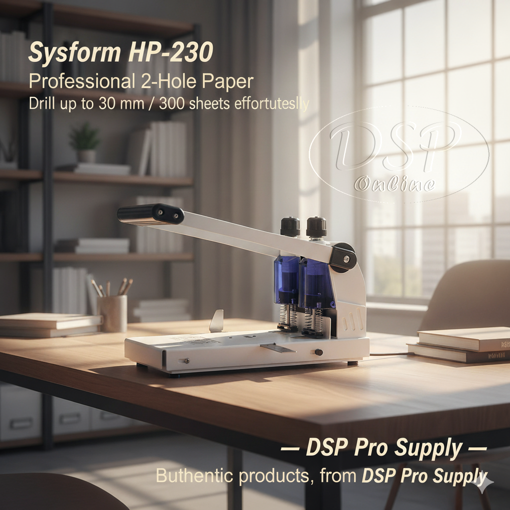 ขายถูก SYSFORM HP-230: เครื่องเจาะกระดาษ 2 รู กำลังสูง 30 มม. (300 แผ่น) ทนทาน สำหรับงานหนัก ประกันศูนย์