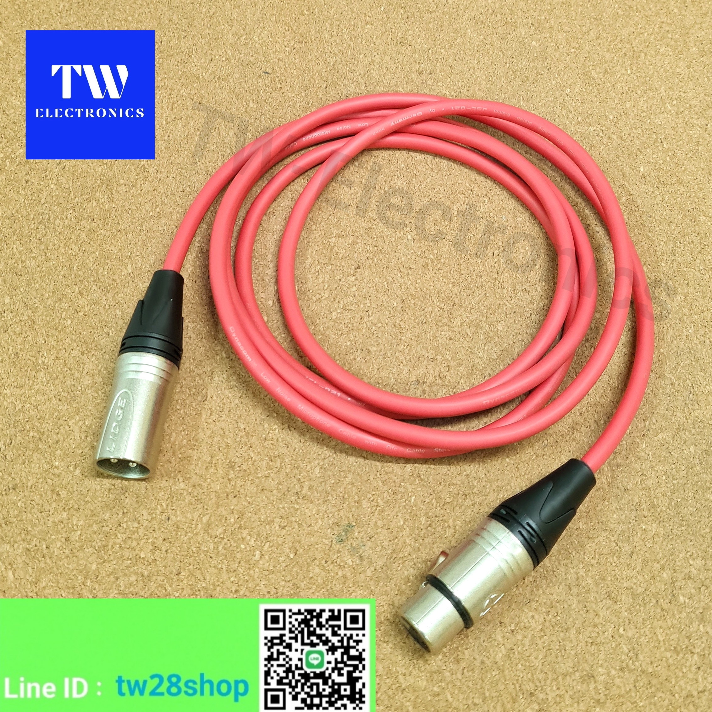 สายXLR (ตัวผู้) - XLR (ตัวเมีย) **สั่งทำ ติดต่อไลน์: tw28shop