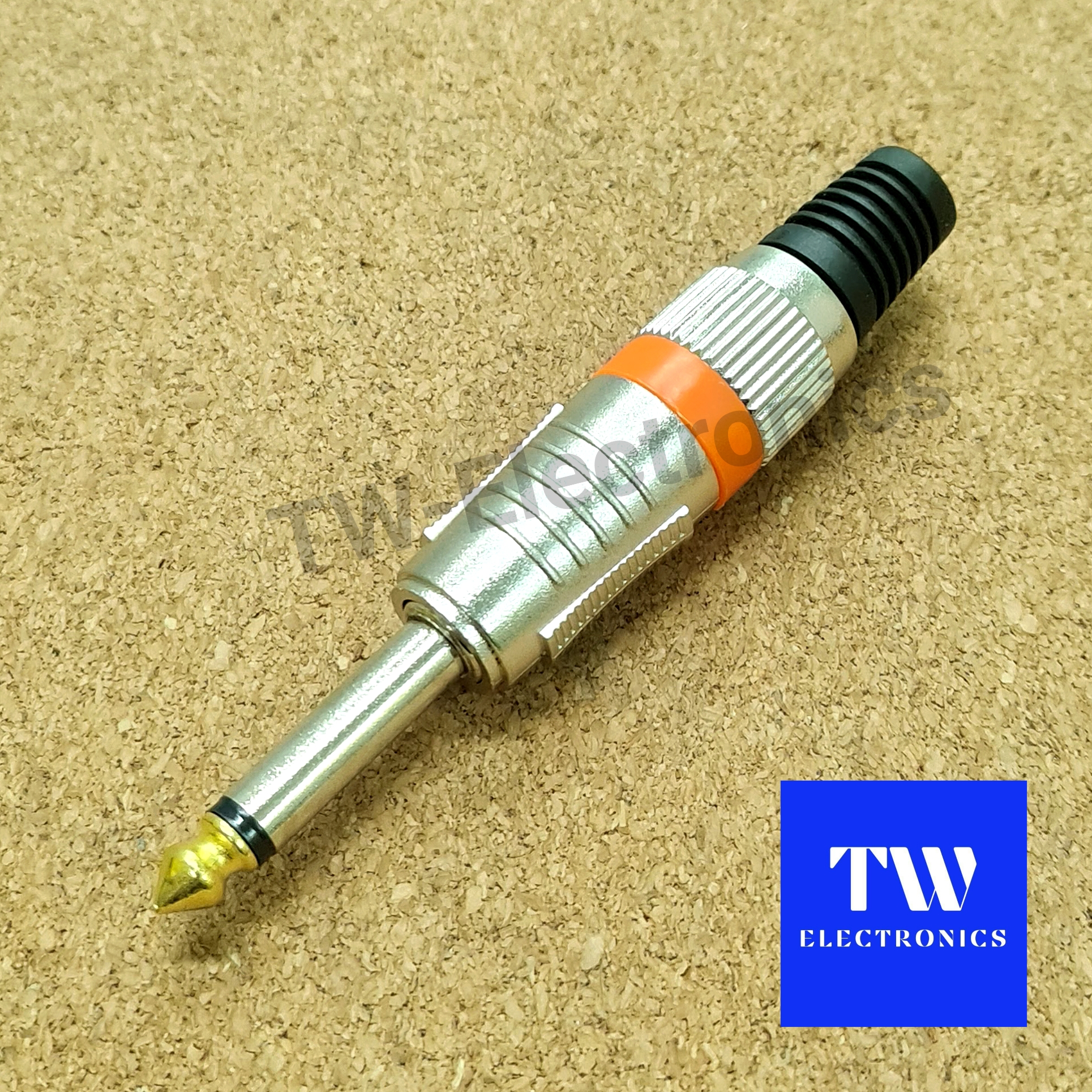 ปลั๊กโฟนโมโน 6.35 (1/4") คาดสีส้ม / MO005SO