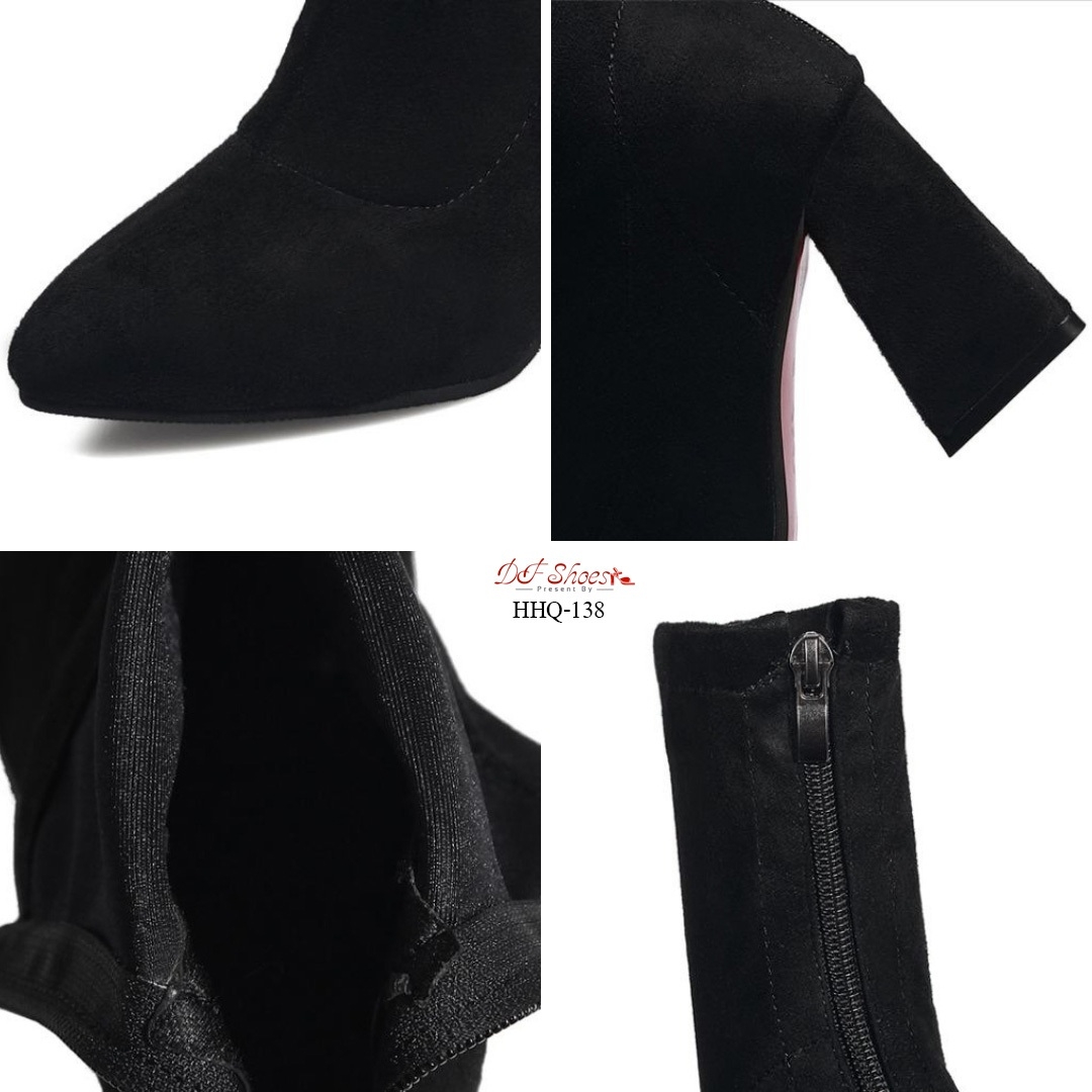 รองเท้าบูทส้นแท่งสักหลาด