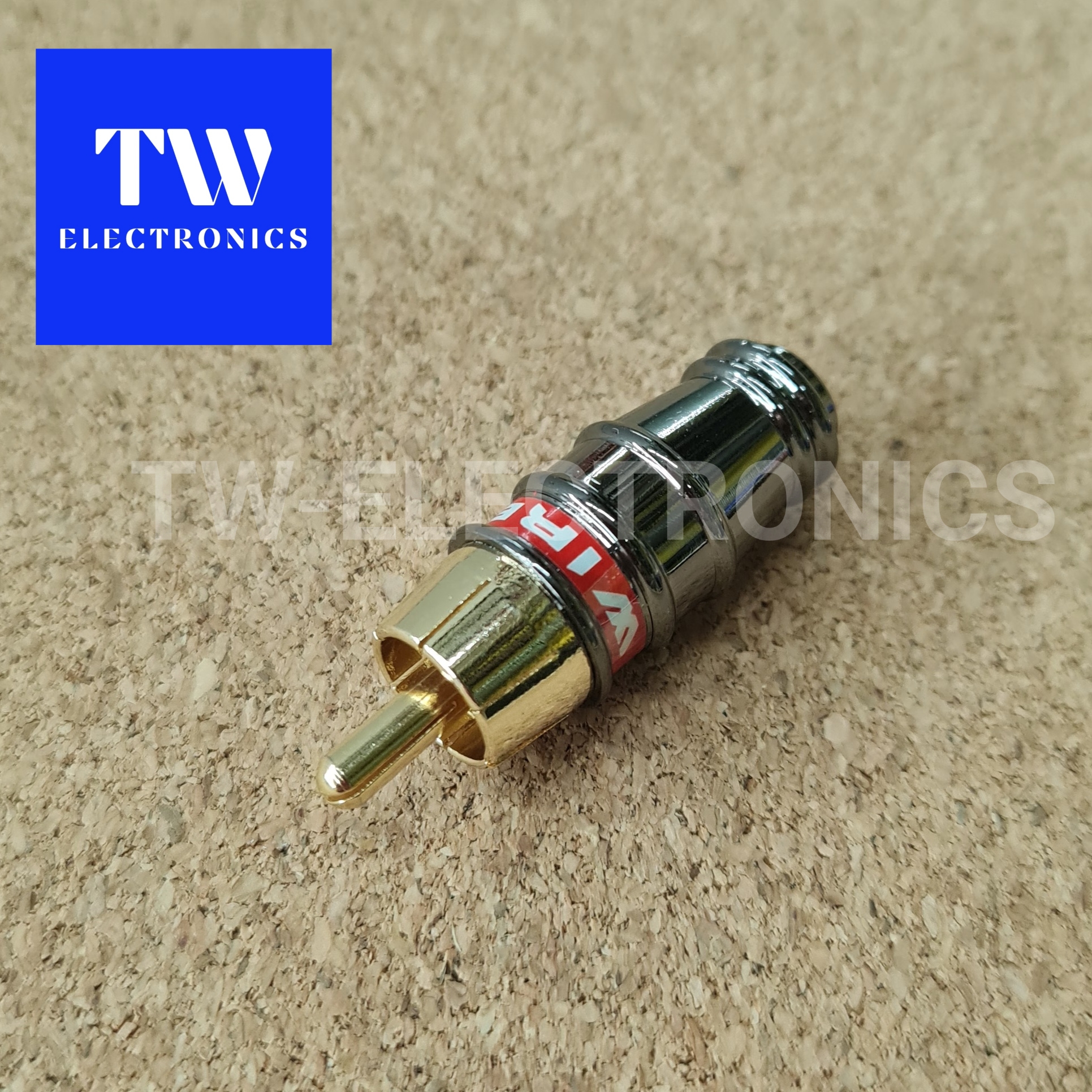 RCA ตัวผู้ ตัวสั้น (สาย 4mm) / คาดสีแดง