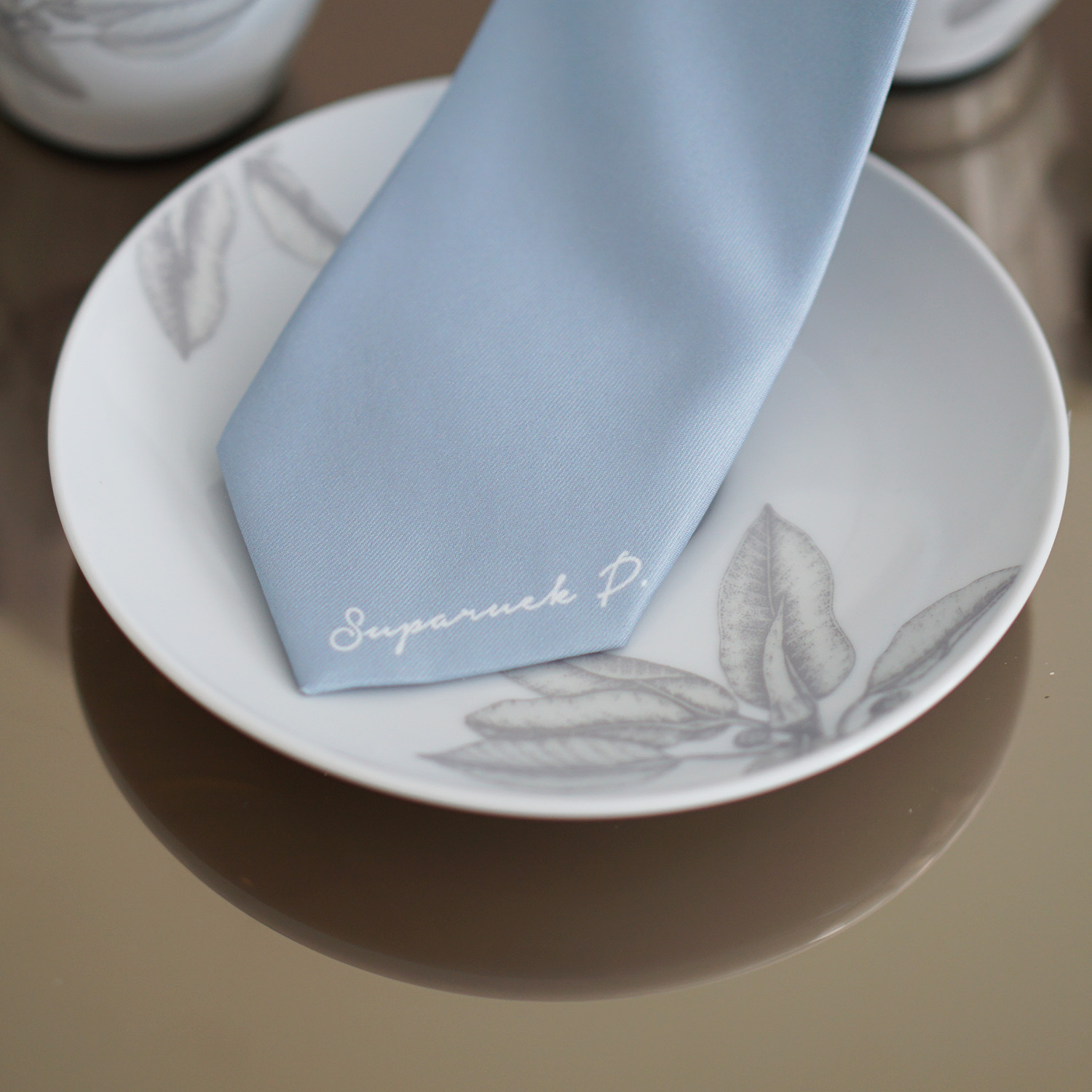 เนคไท สั่งทำใส่ชื่อ ขนาด 3" - Minimal - Moon Grey