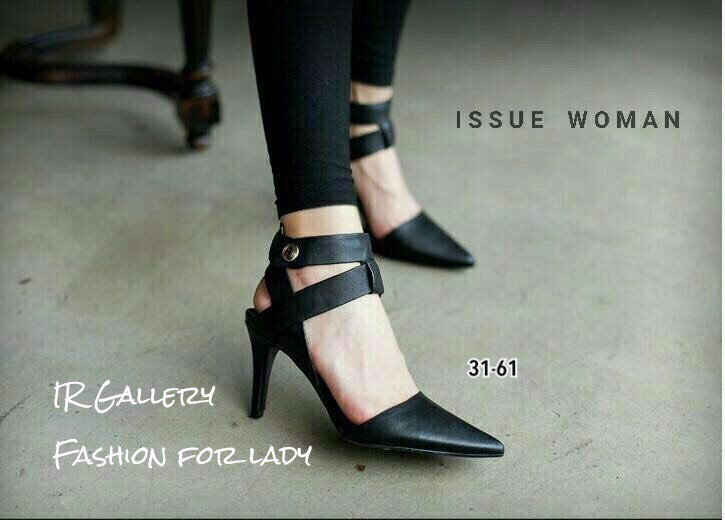 รองเท้าส้นสูงรัดข้อ Style zara (สีดำ)