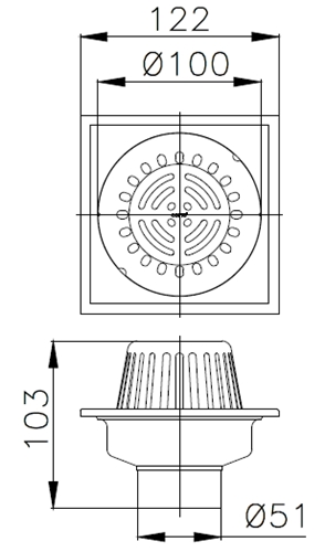 COTTO CT657Z3P(HM) ตะแกรงระเบียง สำหรับท่อ PVC ขนาด 2 นิ้ว