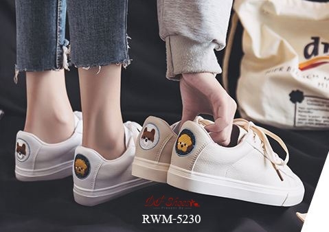 รองเท้าผ้าใบCasual Cat Dog (สีครีม)