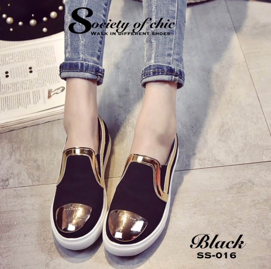 รองเท้า Two Tone Metalic Loafer (สีเทา)