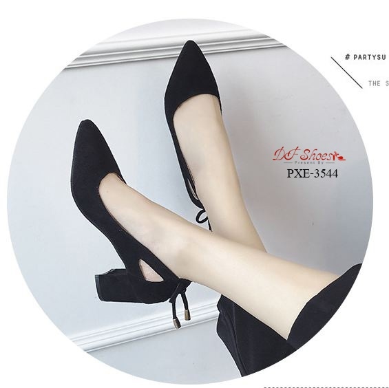 รอเท้าคัชูส้นตี้ยแต่งโบว์หลัง (สีชมพู)