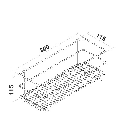 HWHOY-H109O ชั้นวางของเหลี่ยมขนาด 110x300x110MM (วางของในห้องน้ำ ห้องครัว)