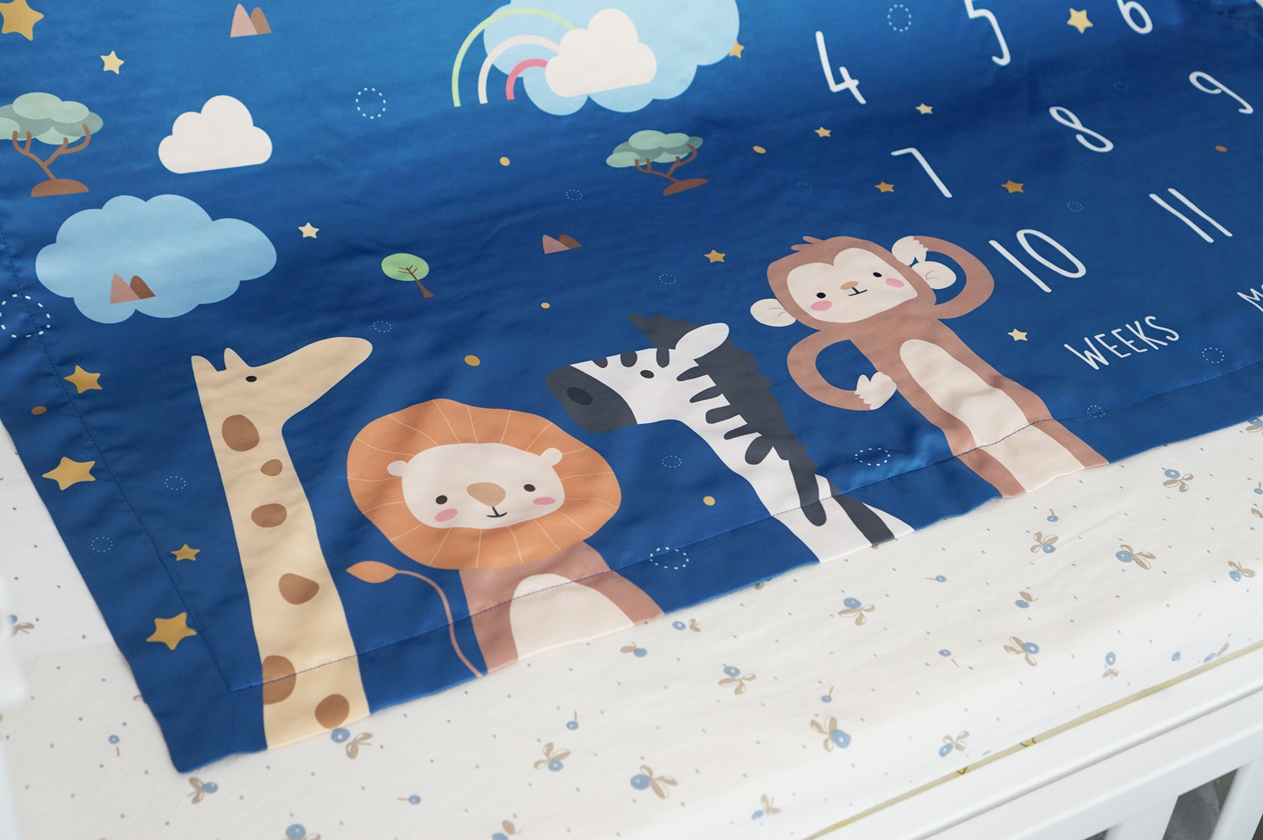 ผ้าห่ม Milestone ลาย Safari - Navy