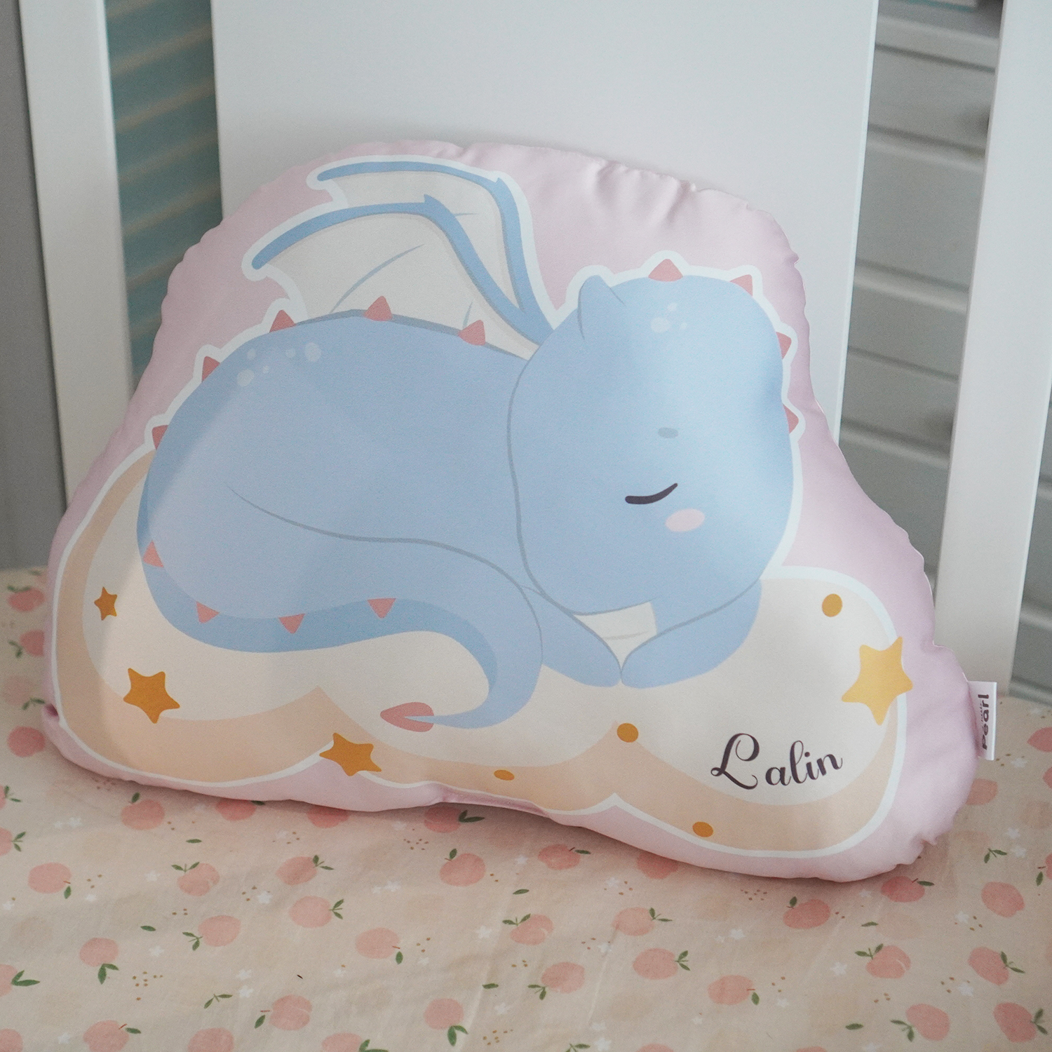 หมอนสั่งทำใส่ชื่อ ลาย Sleeping Dragon - Pink