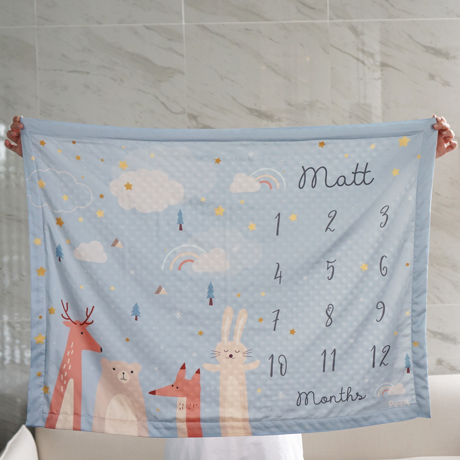 ผ้าห่ม Milestone ลาย Woodland - Blue