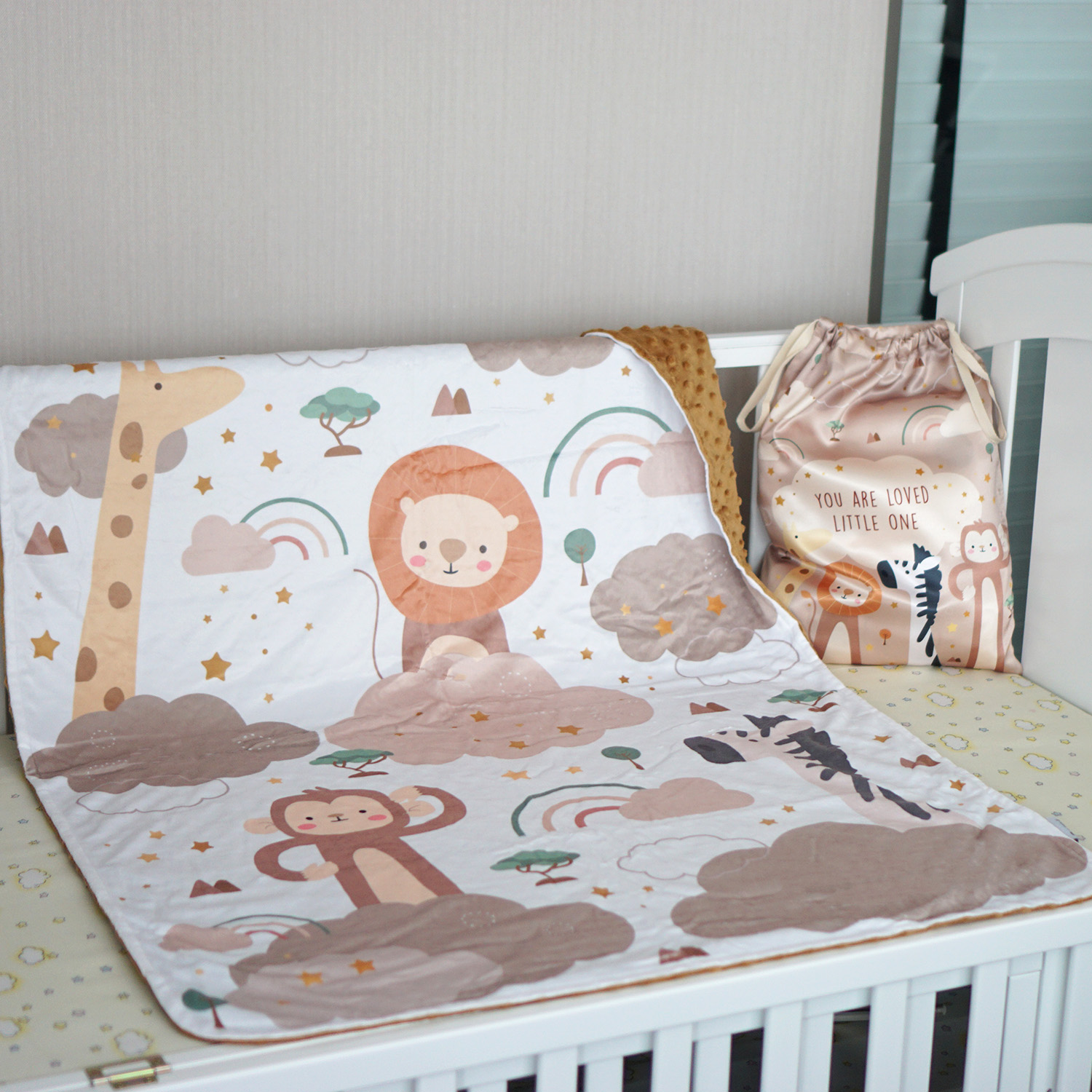 ผ้าห่ม Minky 75x100cm พร้อมส่ง ลาย Safari