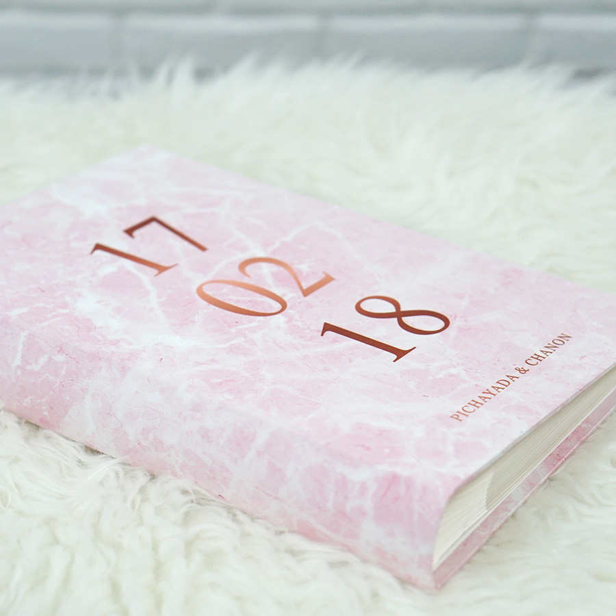อัลบั้มสั่งทำใส่ชื่อ ลายหินอ่อนสีชมพู - Pink Marble - Copper
