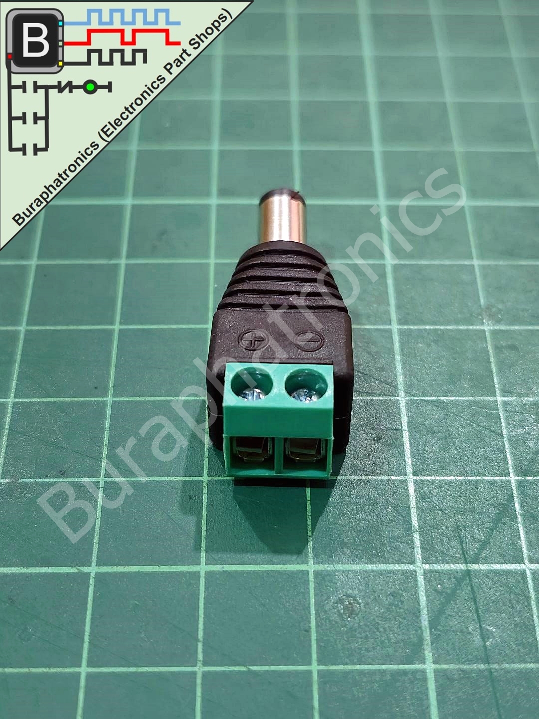 DC JACK Male Screw 5.5x2.1mm. (ขั้วต่อตัวเมีย)