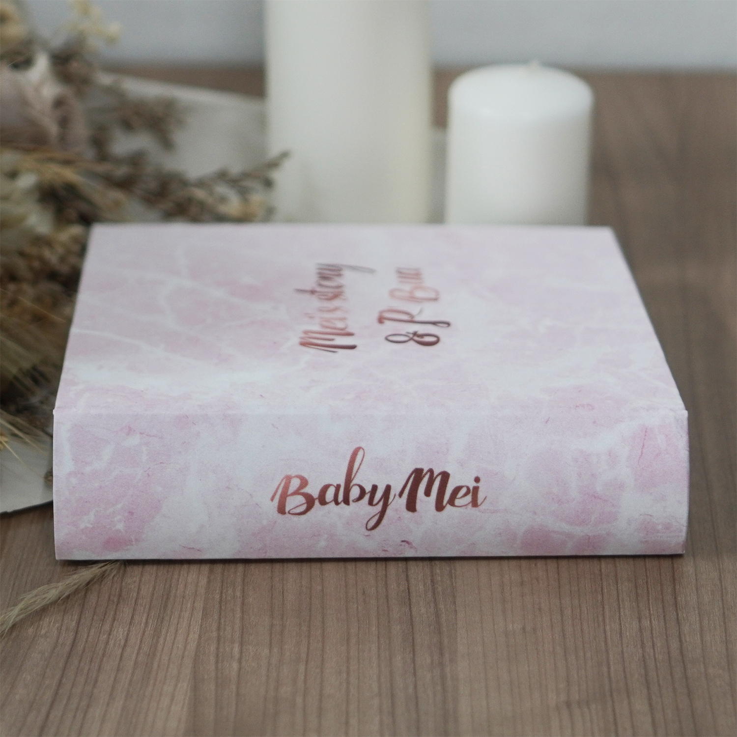 อัลบั้มสั่งทำใส่ชื่อ ลายหินอ่อนสีชมพู - Pink Marble - Copper