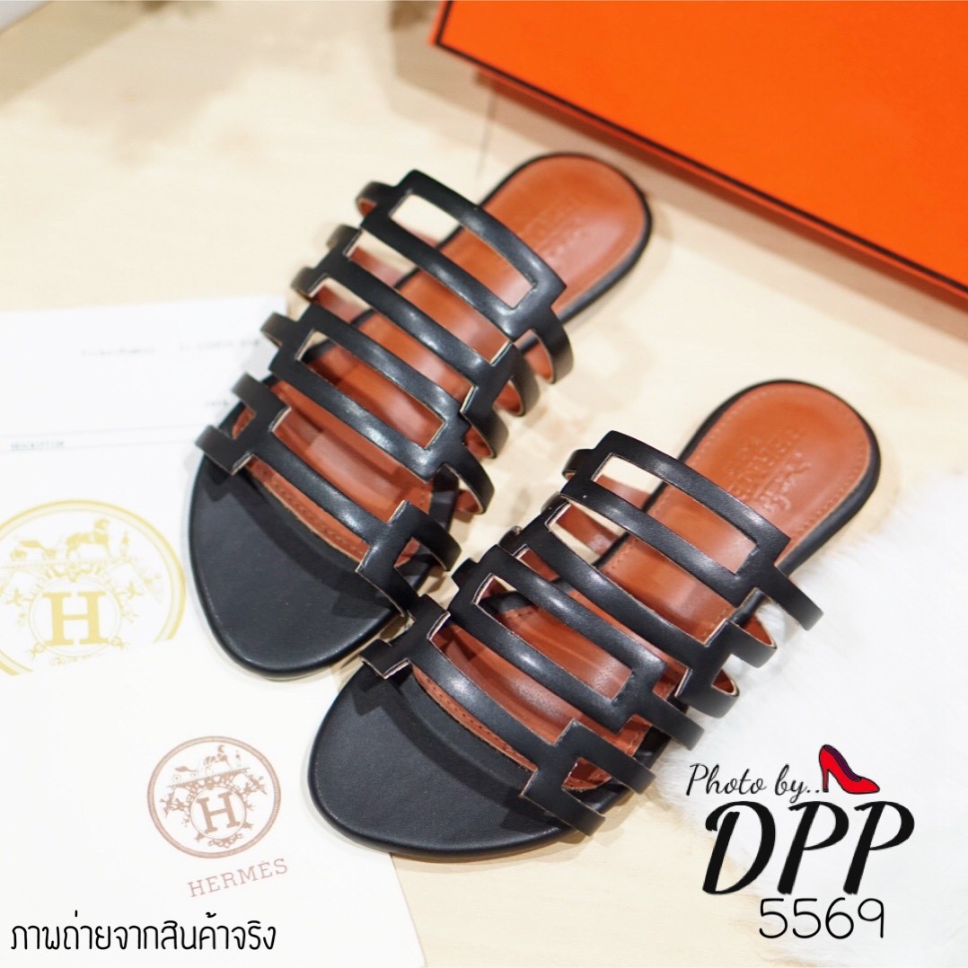 รองเท้าแตะสวม Style Hermes (สีดำ)