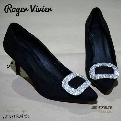 พร้อมส่ง : รองเท้าส้นสูง Roger Vivierสีดำ,น้ำตาล,น้ำเงิน