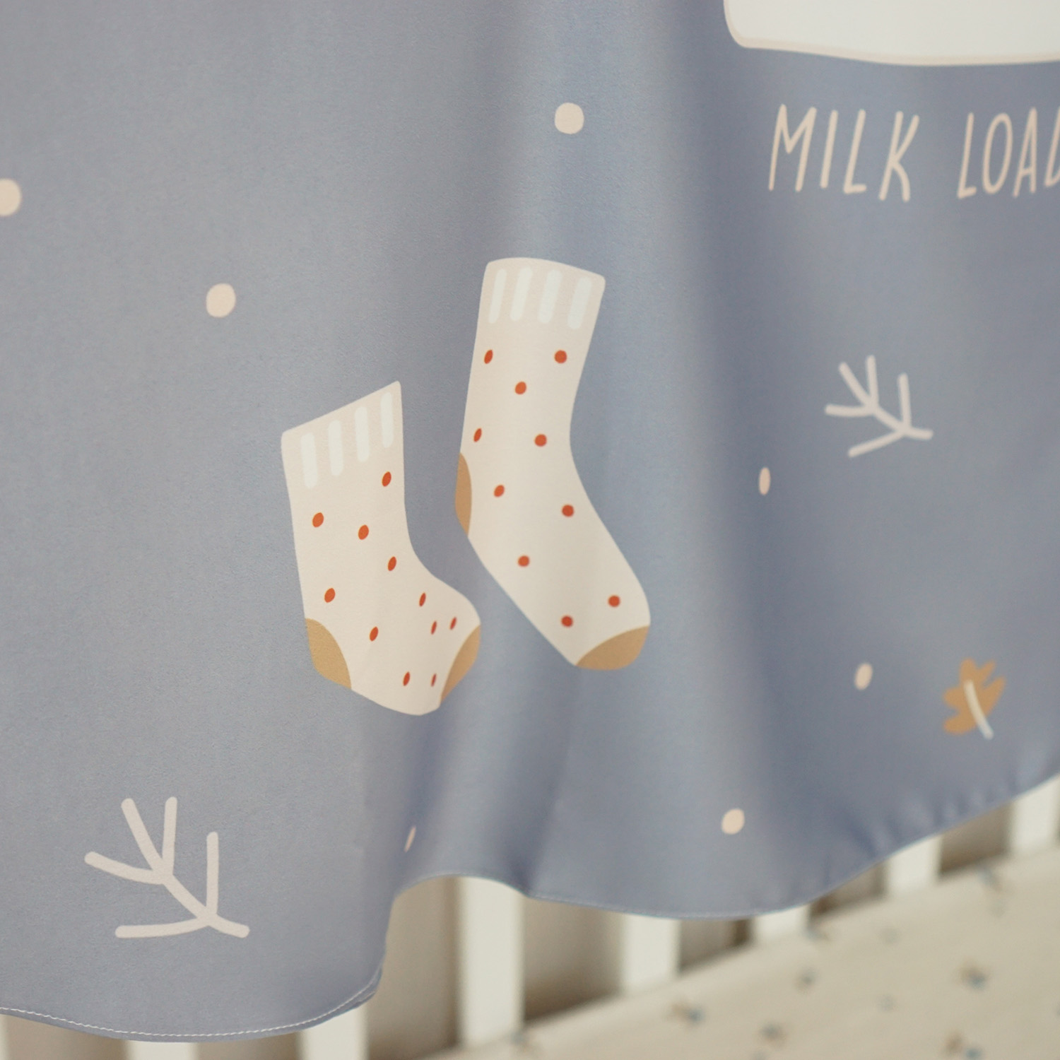 ผ้าคลุมให้นม สั่งทำใส่ชือ ลาย Cozy Collection - Grey