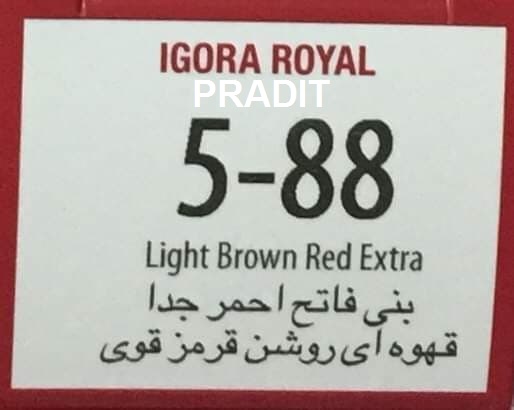 Schwarzkopf Igora Royal ครีมย้อมผม อีโกร่า รอยัล เบอร์5-88 สีน้ำตาลอ่อนออกแดงพิเศษ (60ml) 80 กรัม