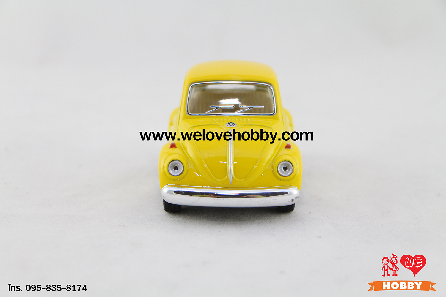 โมเดลรถคลาสสิค 1967 Volkswagen Classical Beetle ไซส์เล็ก สีเหลือง