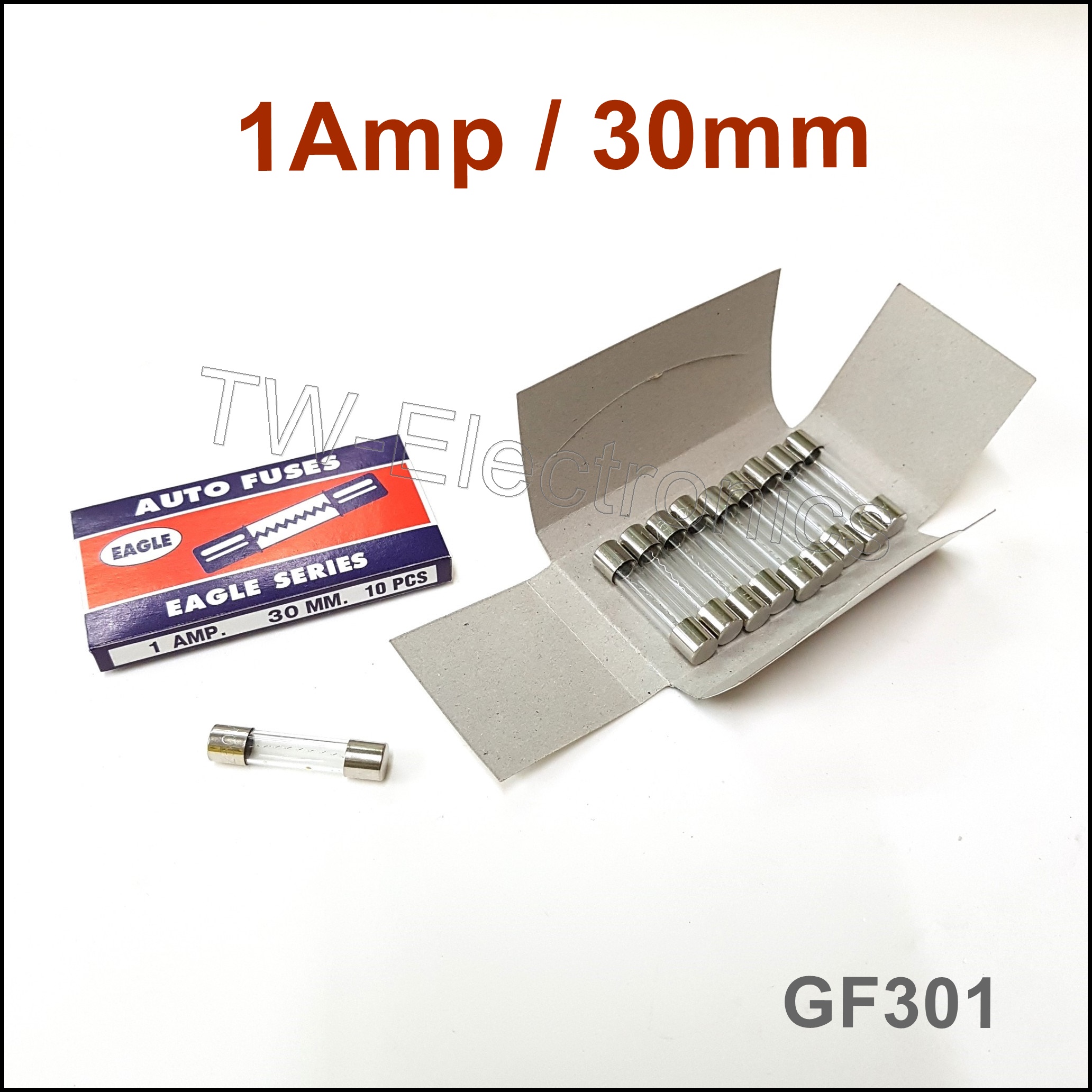 ฟิวส์แก้วยาว 1Amp / 30mm (10หลอด)