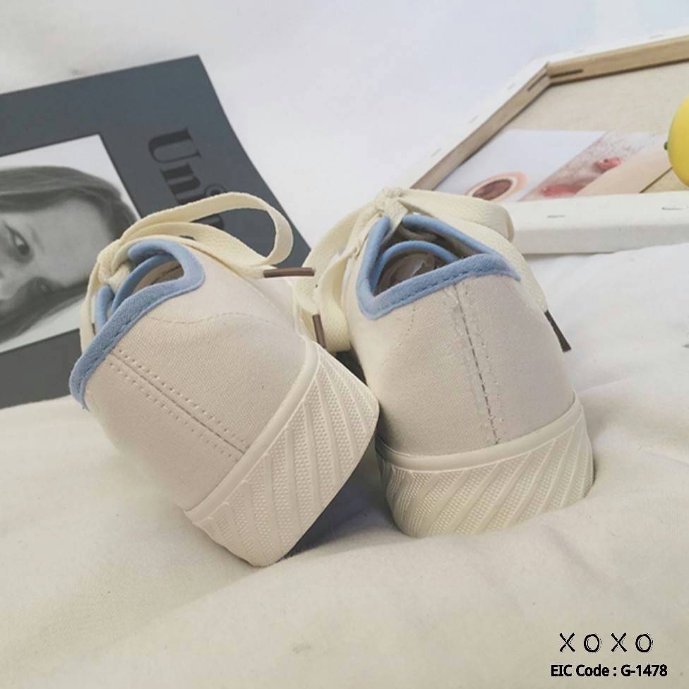 รองเท้าผ้าใบแฟชั่น Style Bally (สีขาว)