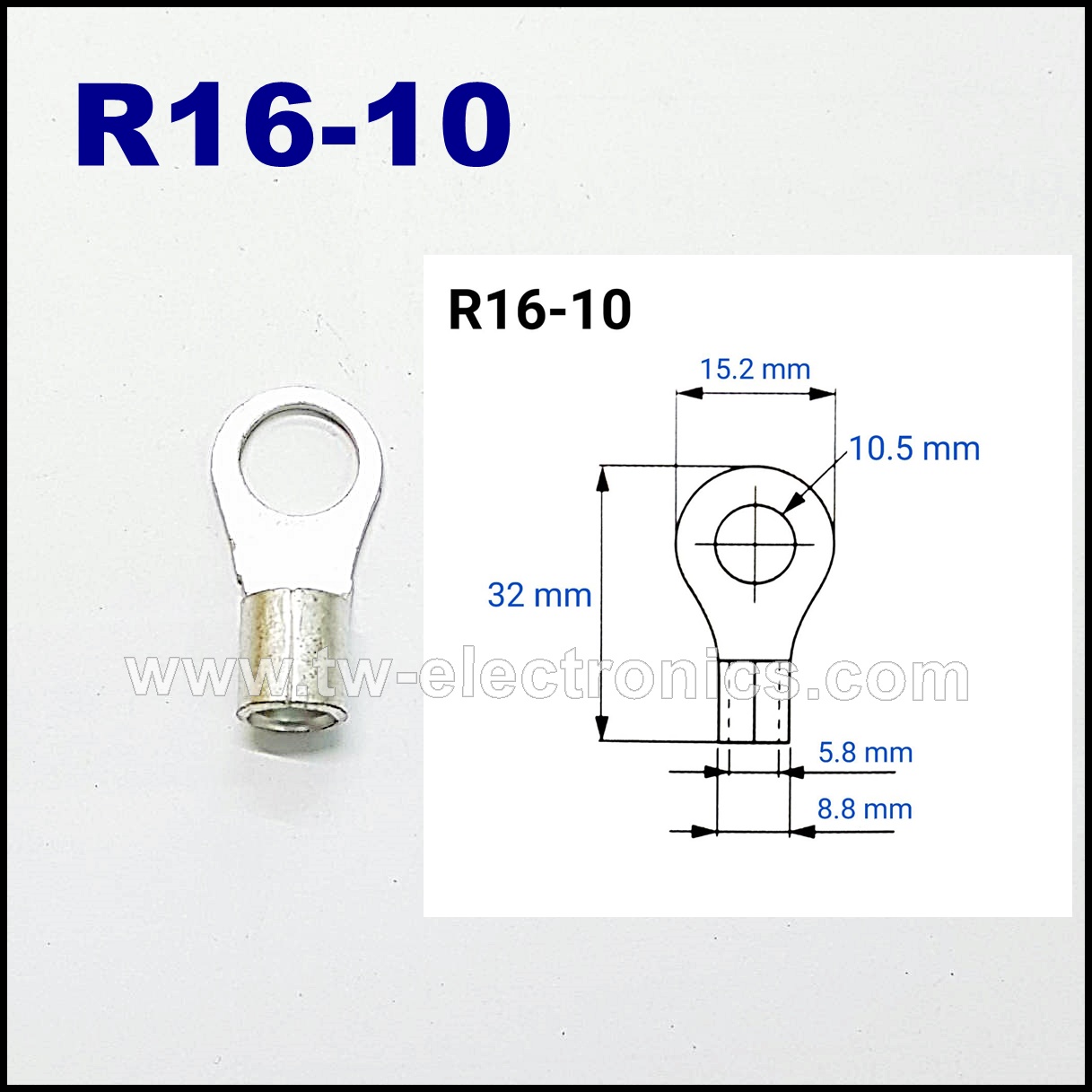 หางปลากลม เปลือย T-LUG / R16-10