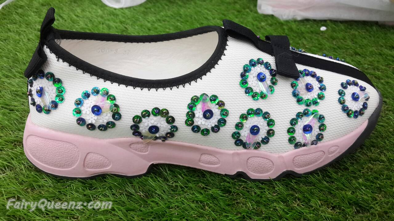 พร้อมส่ง : รองเท้า Dior Fusion Sneakers สีขาวดอกเขียว (งานAAA)