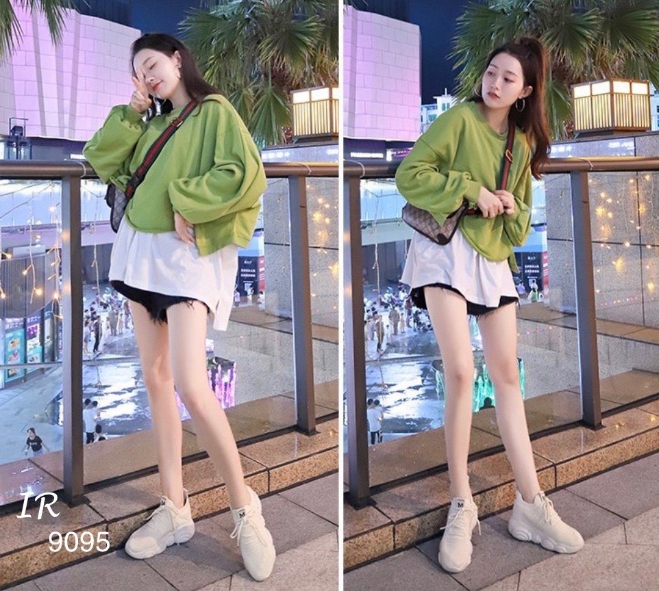 รองเท้าผ้าใบแฟชั่นผ้าทอไหม (สีครีม)