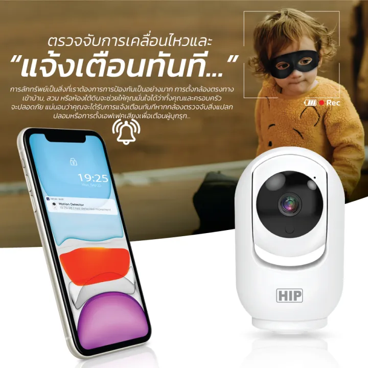 ขายถูก HIP Smart Camera กล้องวงจปิด Wi-Fi ภาพคมชัดระดับ Full HD ระบบติดตามอัจฉริยะ รองรับ MicroSD รุ่น HS-SC304