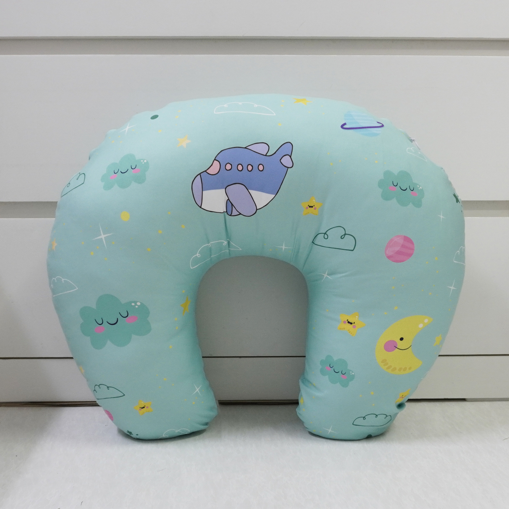 หมอนรองให้นม สั่งทำใส่ชื่อ ลาย Plane - Mint