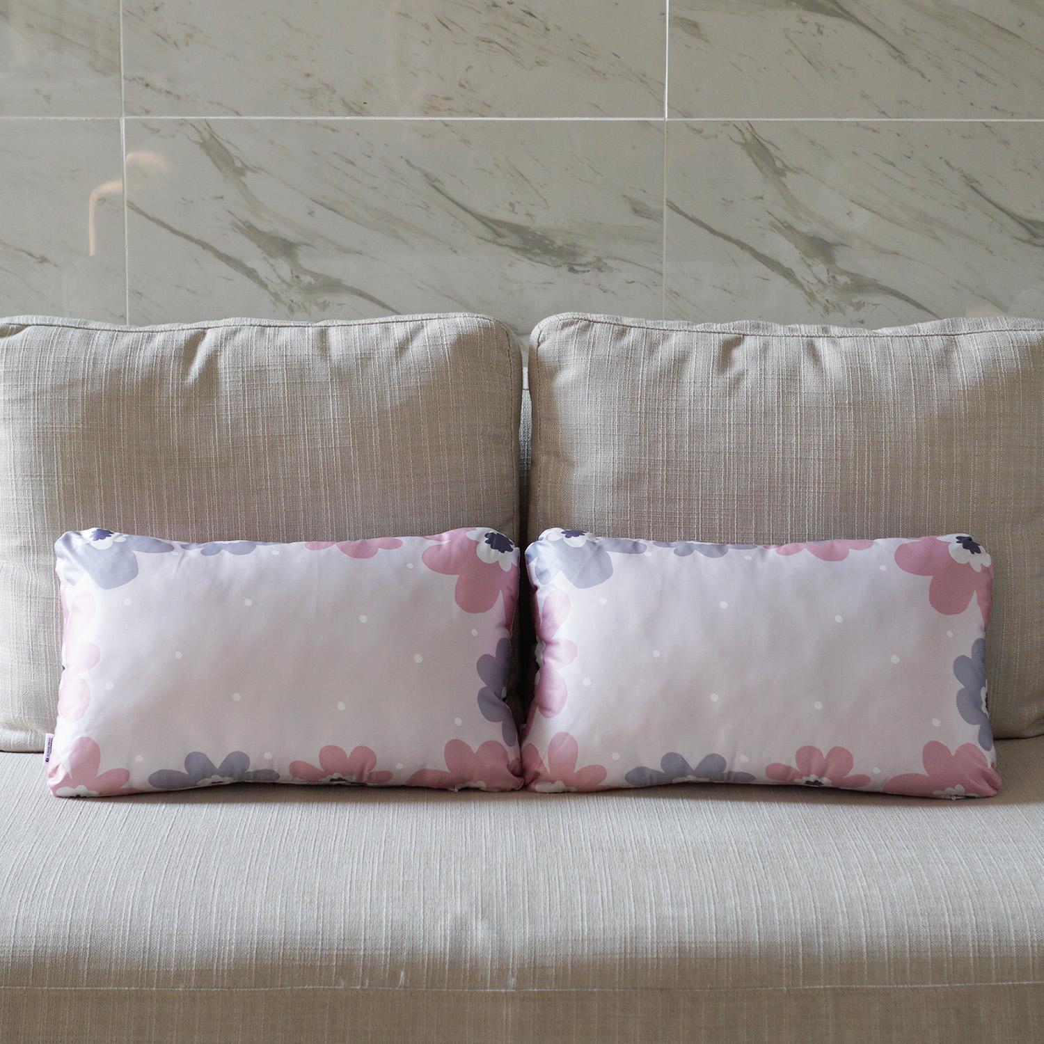 หมอนอิงทรงสี่เหลี่ยมยาว Big Flower - Pink (ราคาต่อใบ)