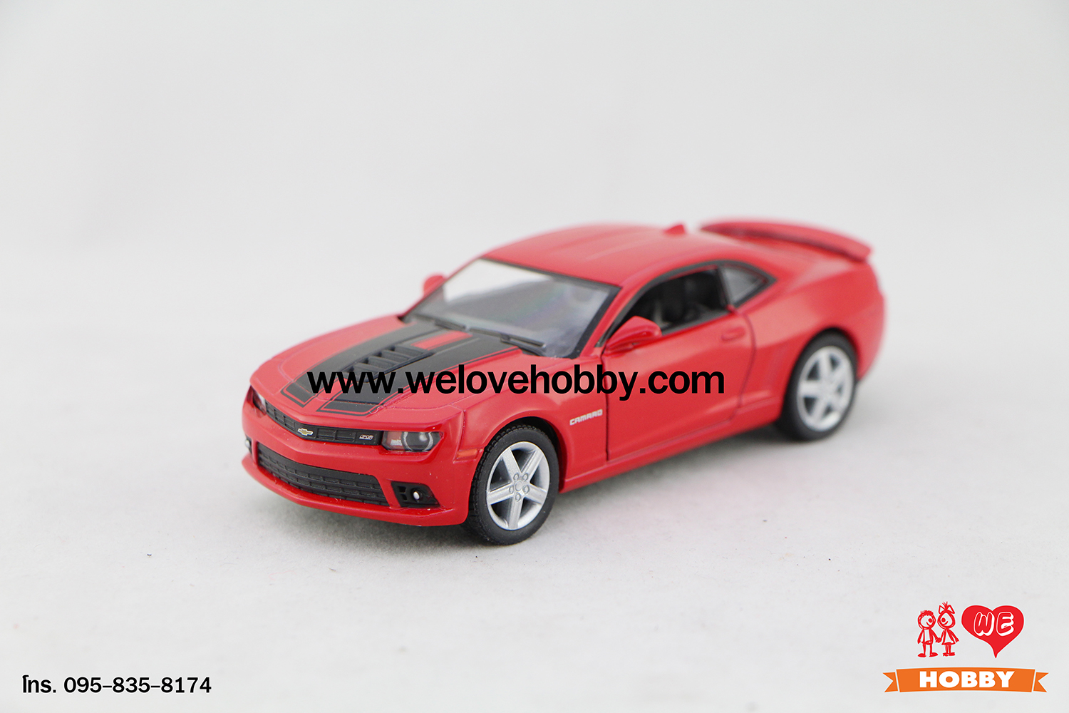 โมเดลรถซุปเปอร์ คาร์ 2014 Chevrolet Chevy Camaro สีแดง Scale 1:38