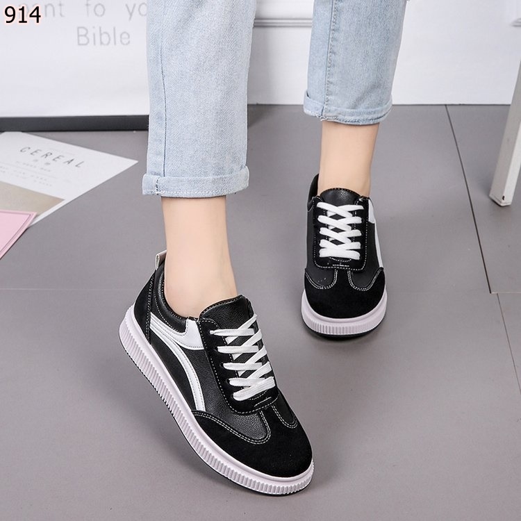 รองเท้าผ้าใบแฟชั่นลาย Sport เรียบ (สีดำ)