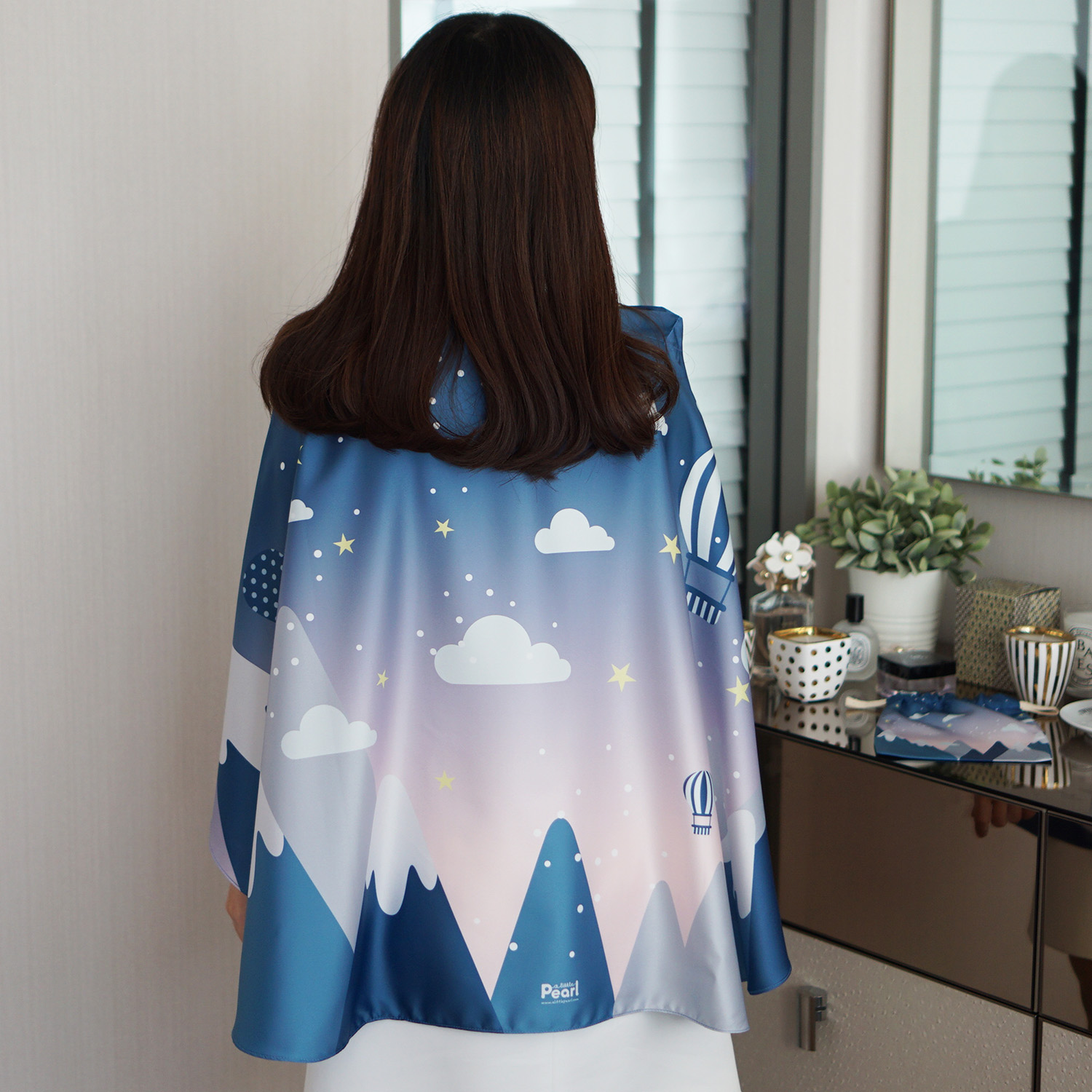 ผ้าคลุมให้นม สั่งทำใส่ชือ ลายภูเขา Mountain - Midnight