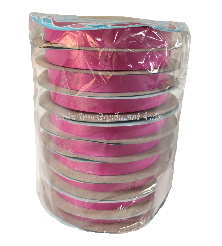 ริบบิ้นห่อเหรียญ ตราระฆัง NO.2 เนื้อใหม่ สีชมพูเข้ม (แถว)