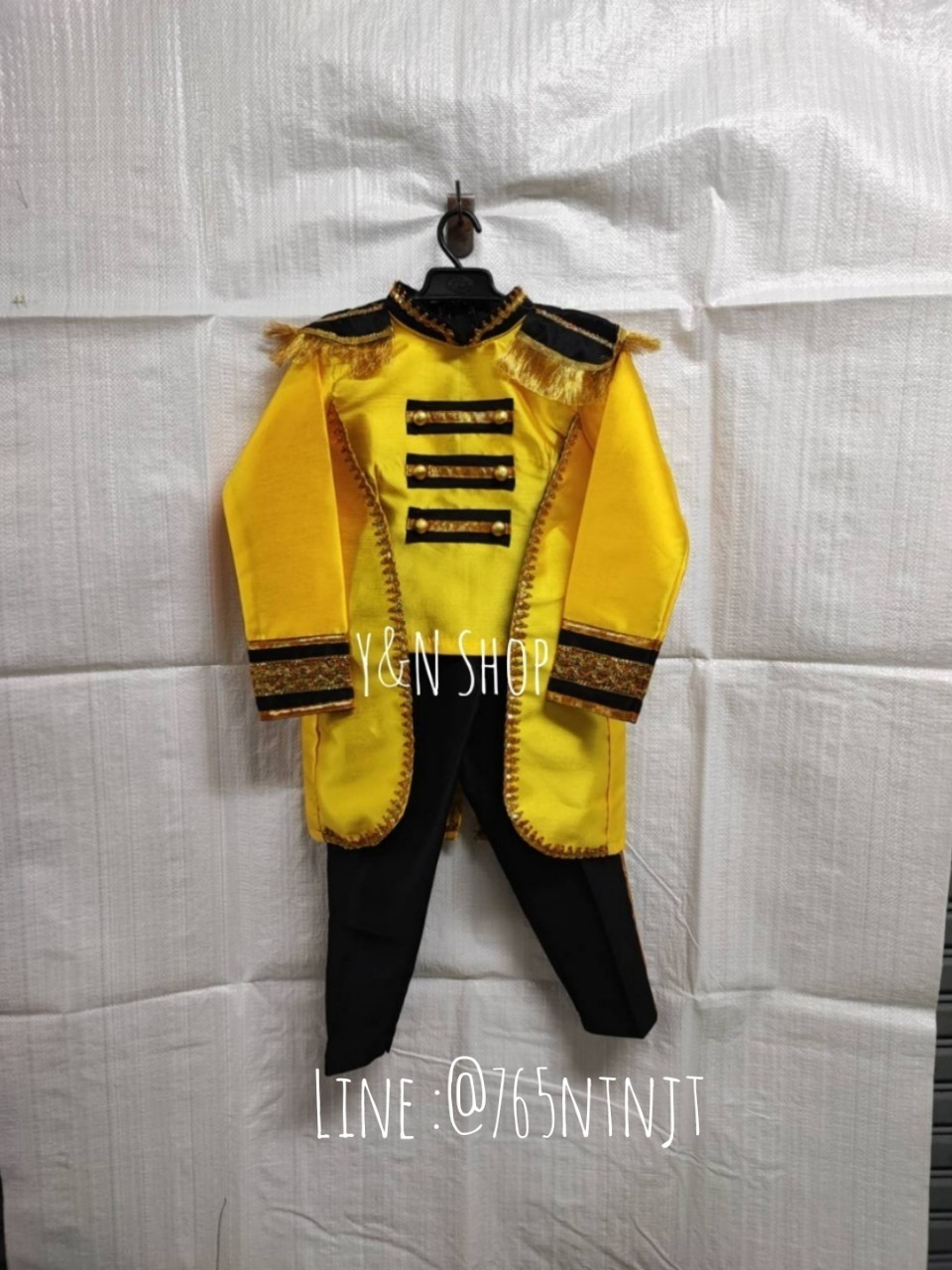 Y&NShop ชุดดรัมเมเยอร์ ชุดเชียร์ลีดเดอร์ เด็กชายอนุบาล-ประถมต้น ชุดผ้าไหมอิตาลี