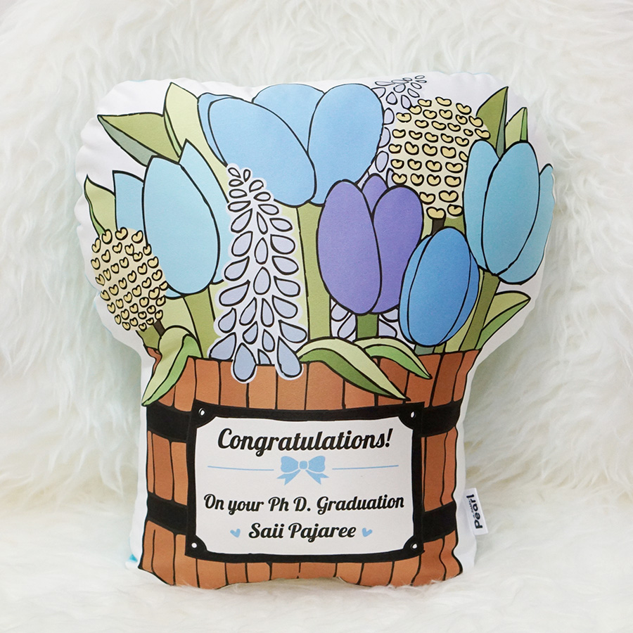 หมอนทิวลิปในถังไม้ Tulip Wooden Bucket
