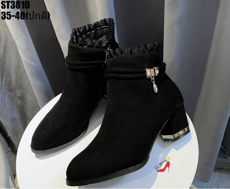 รองเท้ามินิบูทแต่งผ้าจีบ