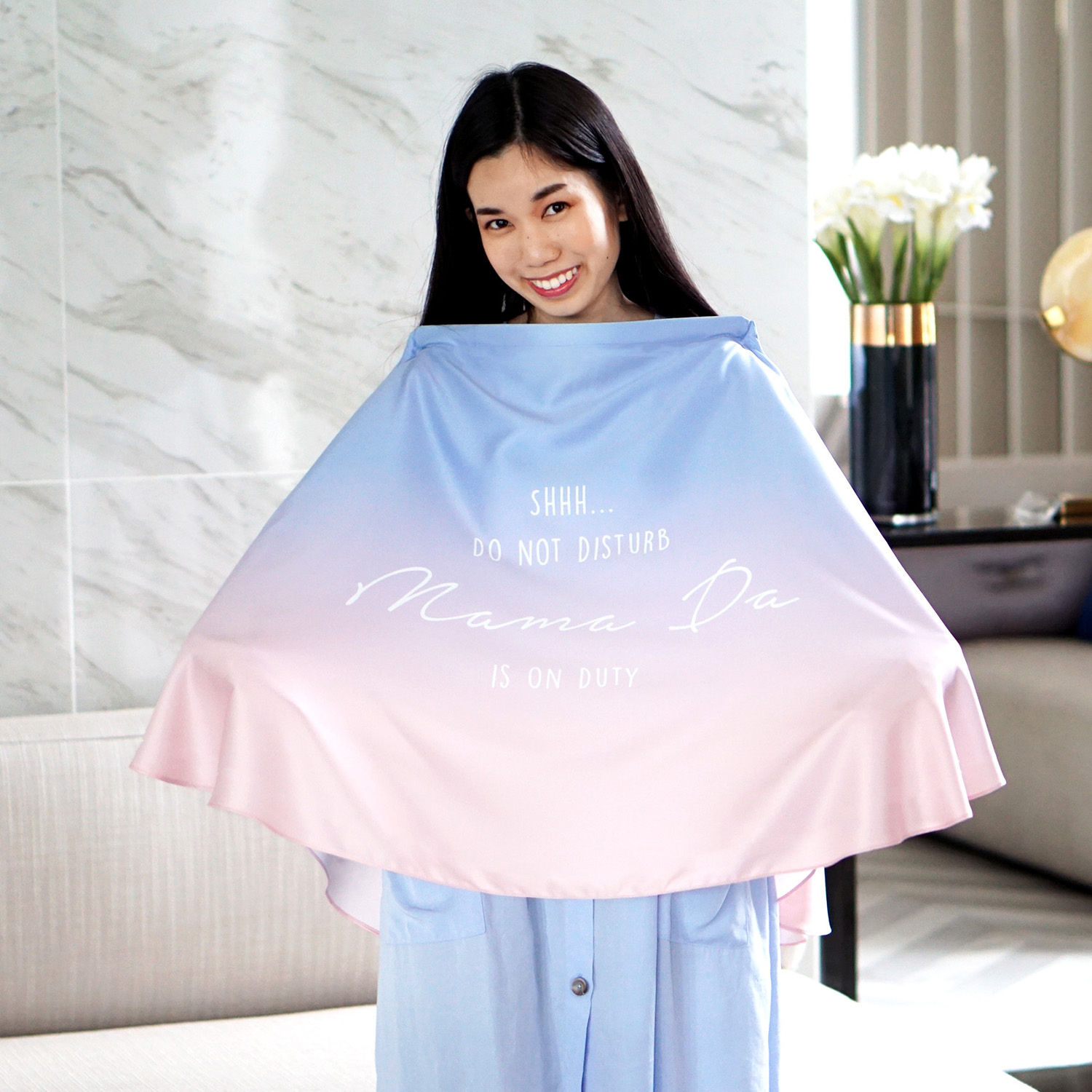 ผ้าคลุมให้นม สั่งทำใส่ชือ ลาย Gradient