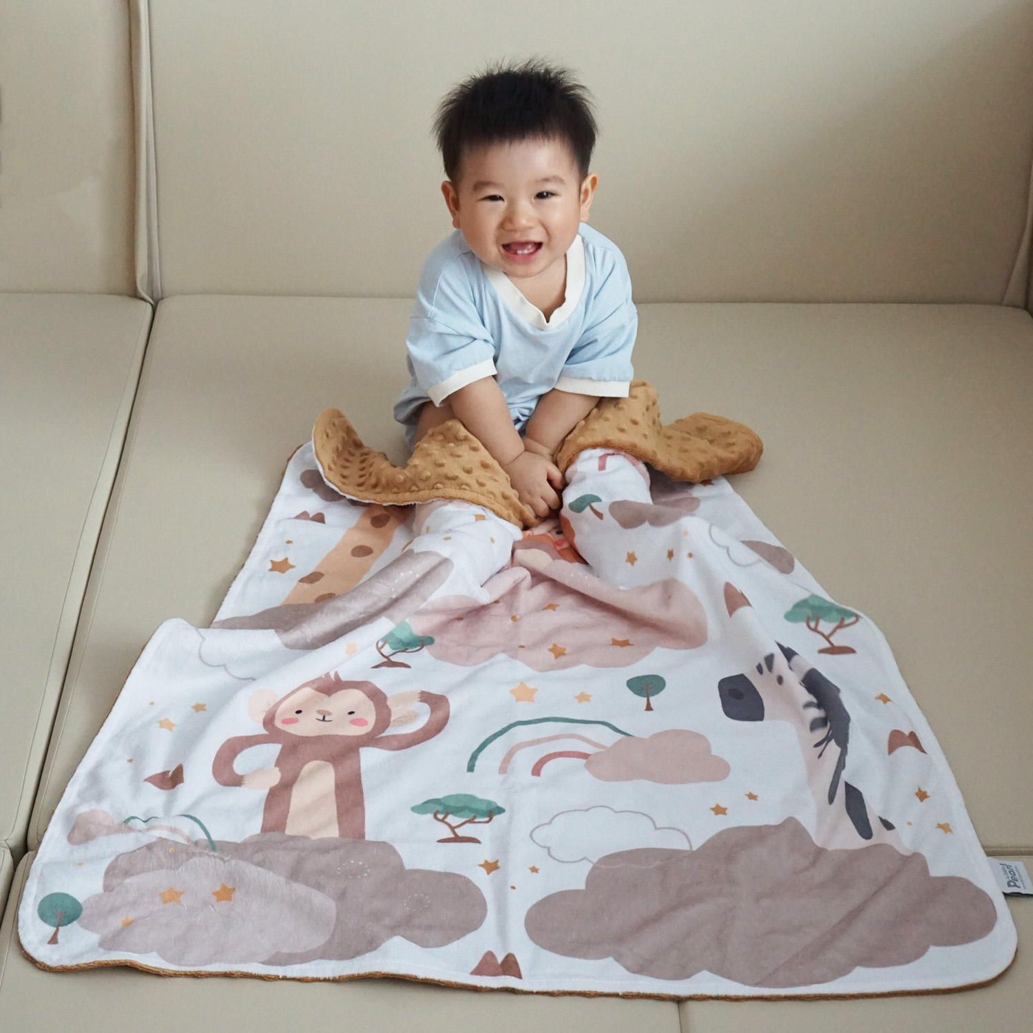 ผ้าห่ม Minky 75x100cm พร้อมส่ง ลาย Safari