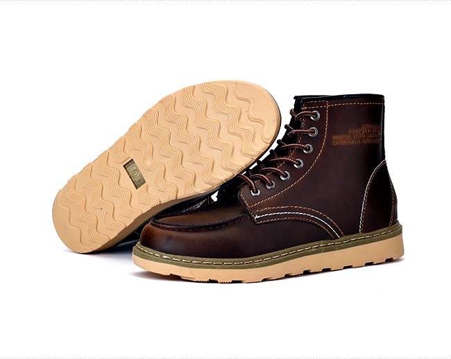 01067 รองเท้าบูท Miyano Martin Boots Leather Shoes high สไตล์วินเทจ [ชาย/หญิง] Size 39-44
