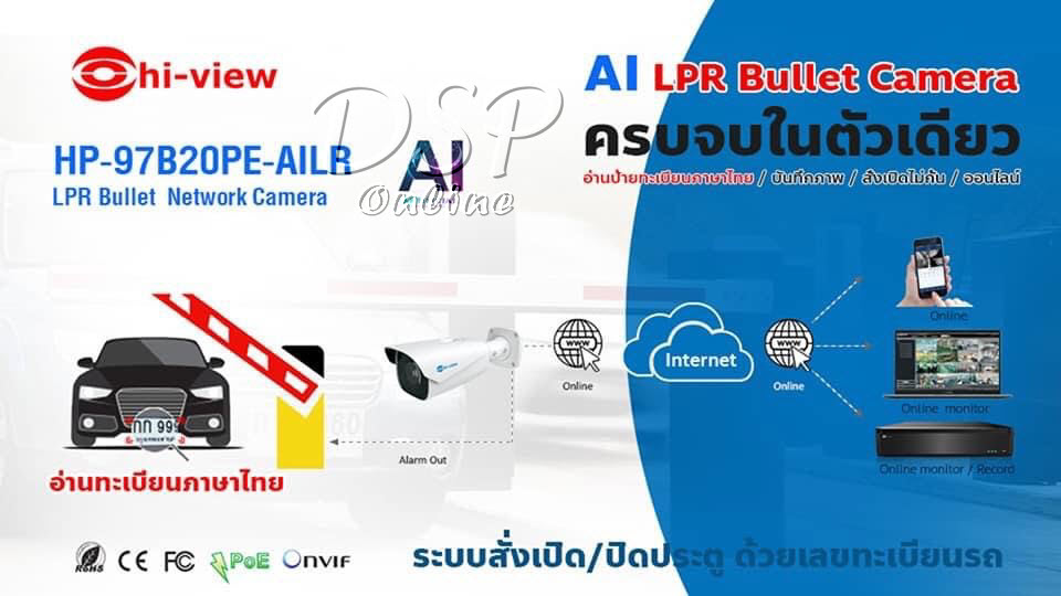 ขายถูก Hiview กล้อง AI นับคน นับรถยนต์ มอเตอร์ไซด์ จดจำใบหน้า HIVIEW รุ่น HP-97B20PE-E3-AI ประกันศูนย์