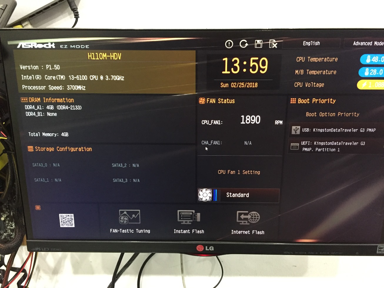 i3-6100+ Asrock H110M-HDV 10/2019