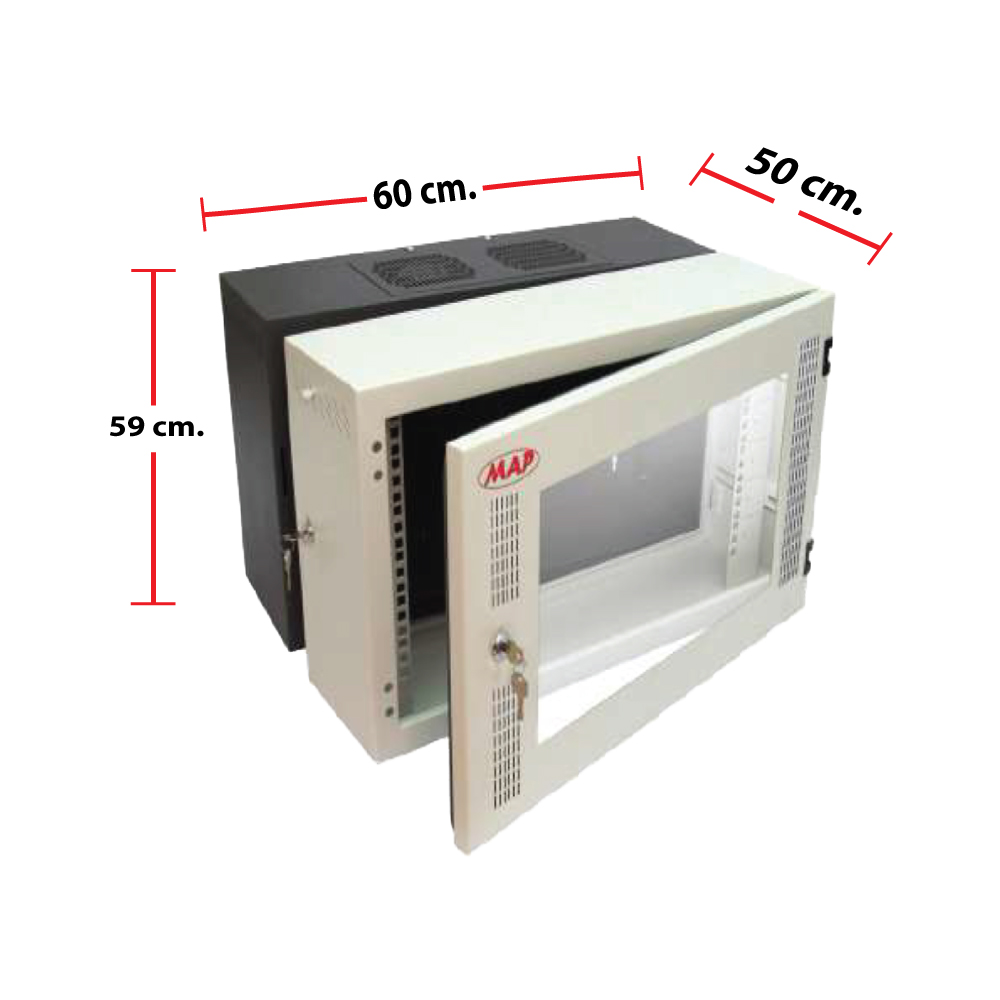 ขายถูก MAP ประกันศูนย์ไทย 19" Modern Wall Rack Serie. MI, 12U, 60x50 cm. MAP-M2-60512