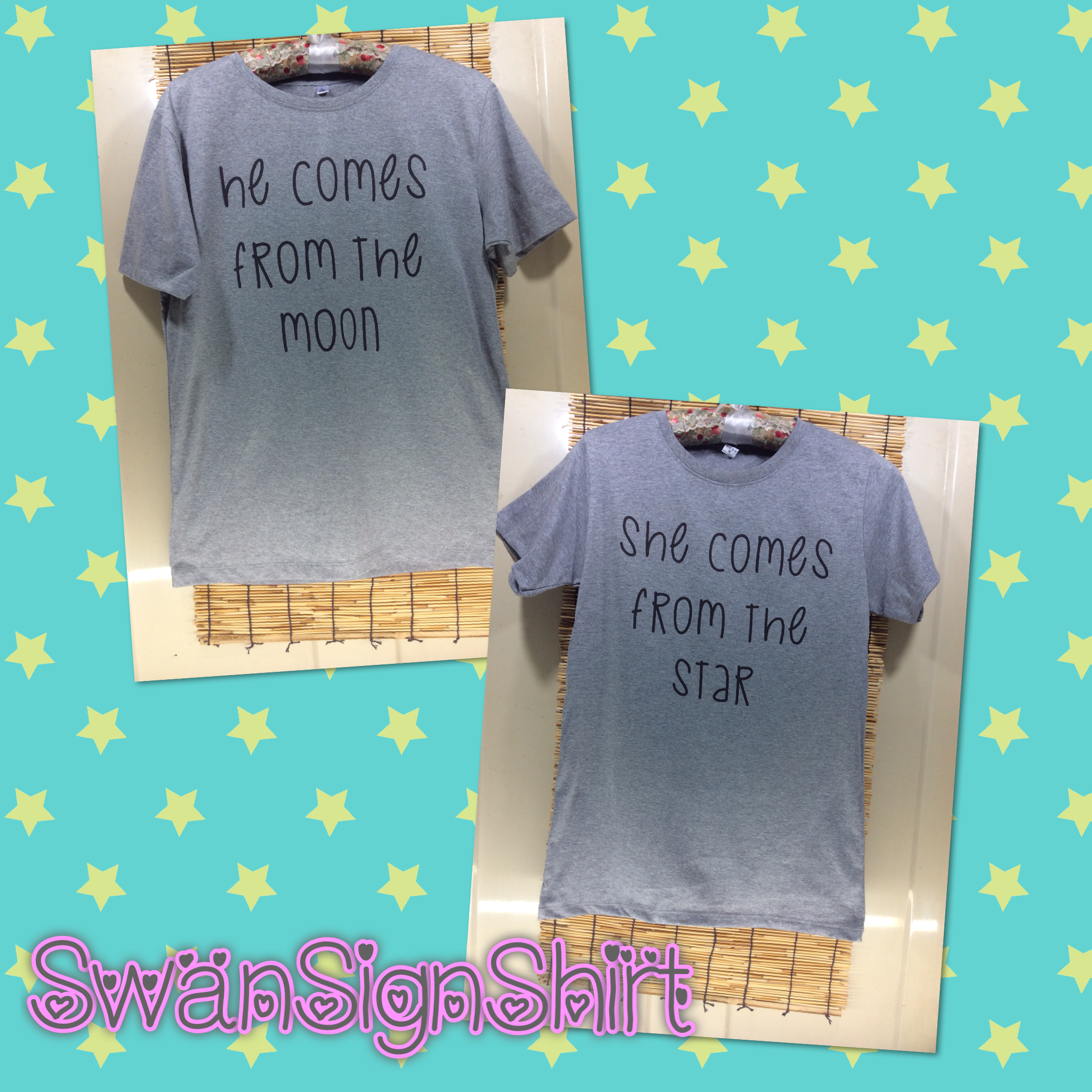 เสื้อยืด เสื้อคู่ สกรีนข้อความเป็นคู่