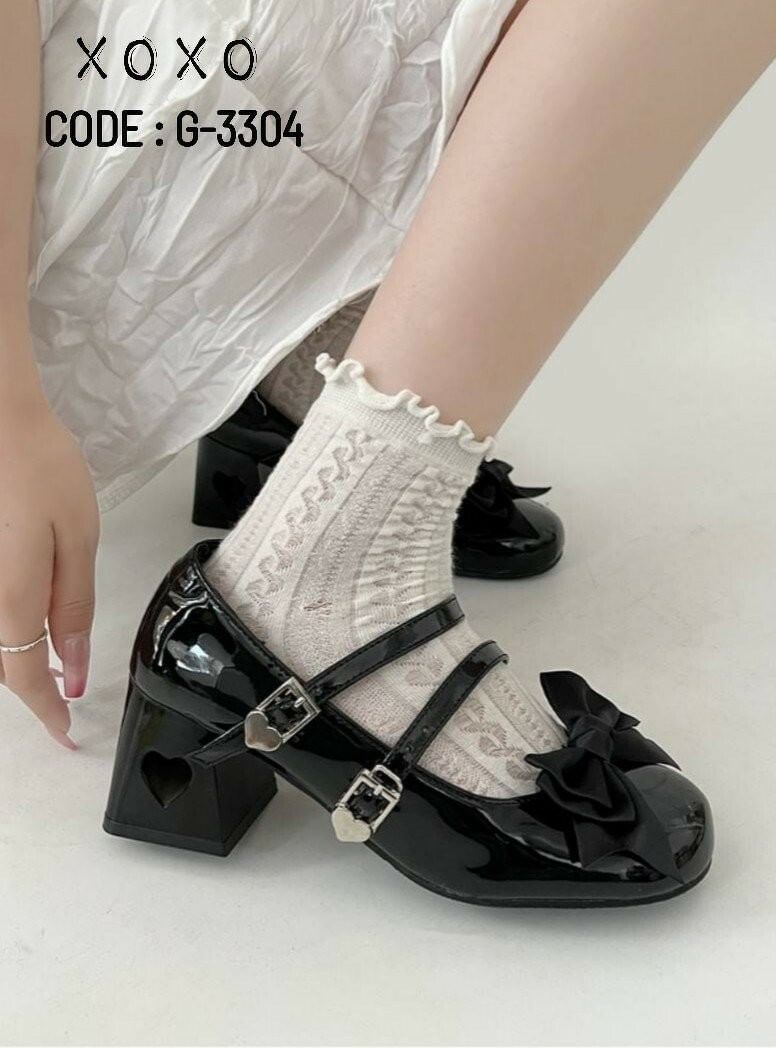 รองเท้าคัทชูสไตล์โลลิ (สีชมพู)