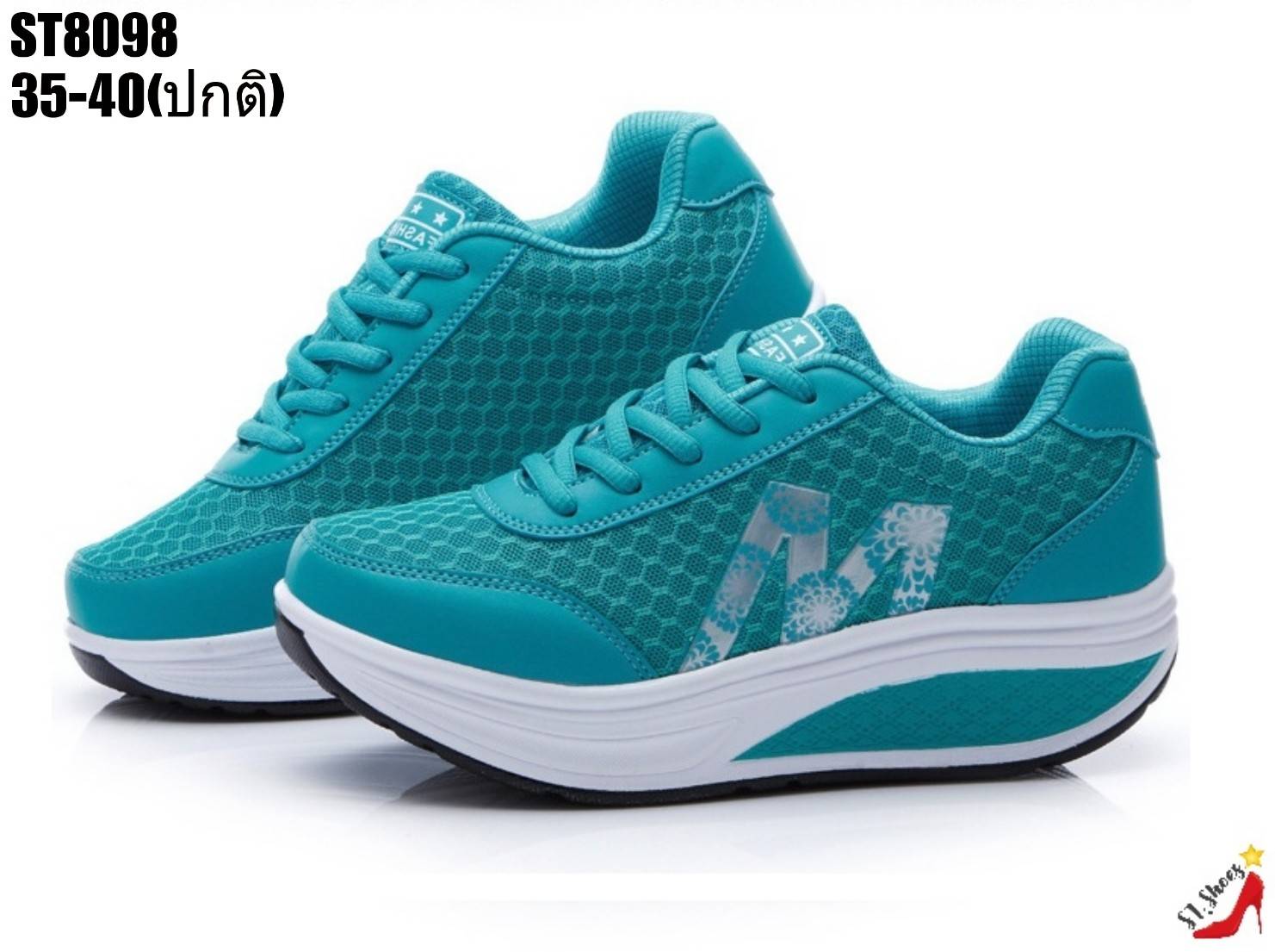 รองเท้าผ้าใบทรงSport โลโก้ M (สีดำ)